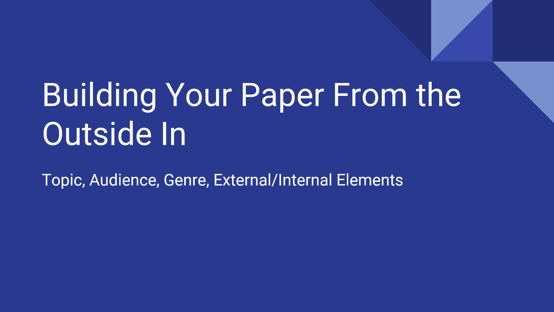 Building Your Paper From the Outside In thumbnail